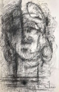 A. S. Rind, 14 x 21 Inch, Charcoal On Paper, Figurative Painting, AC-ASR-754